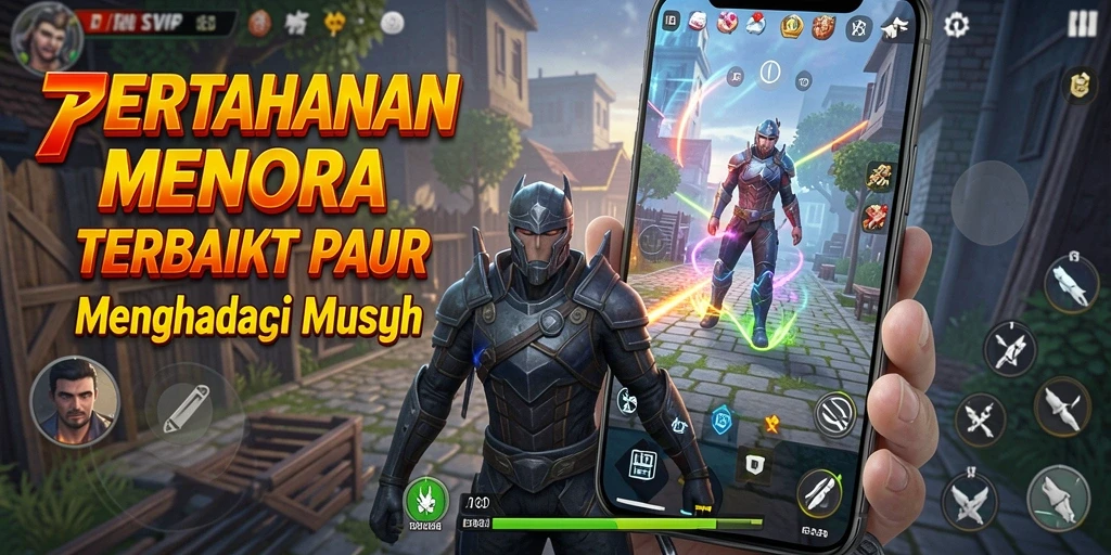 Screenshot 7SVIP menampilkan aksi seru dalam permainan Tower Defense.