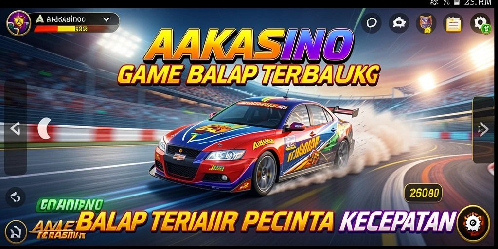 Screenshot AAKASINO yang menampilkan aksi balap seru di lintasan.