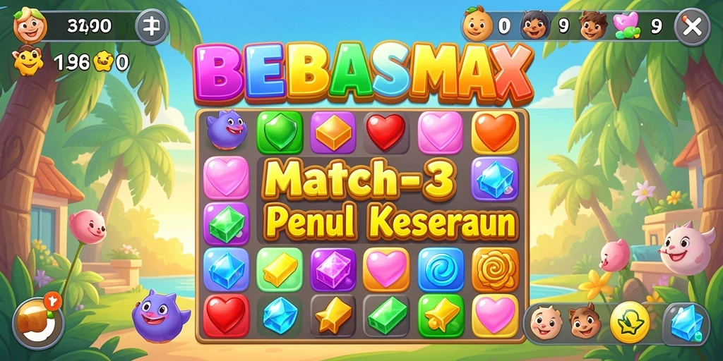 Screenshot utama BEBASMAX menampilkan aksi gameplay yang menarik dan penuh warna.