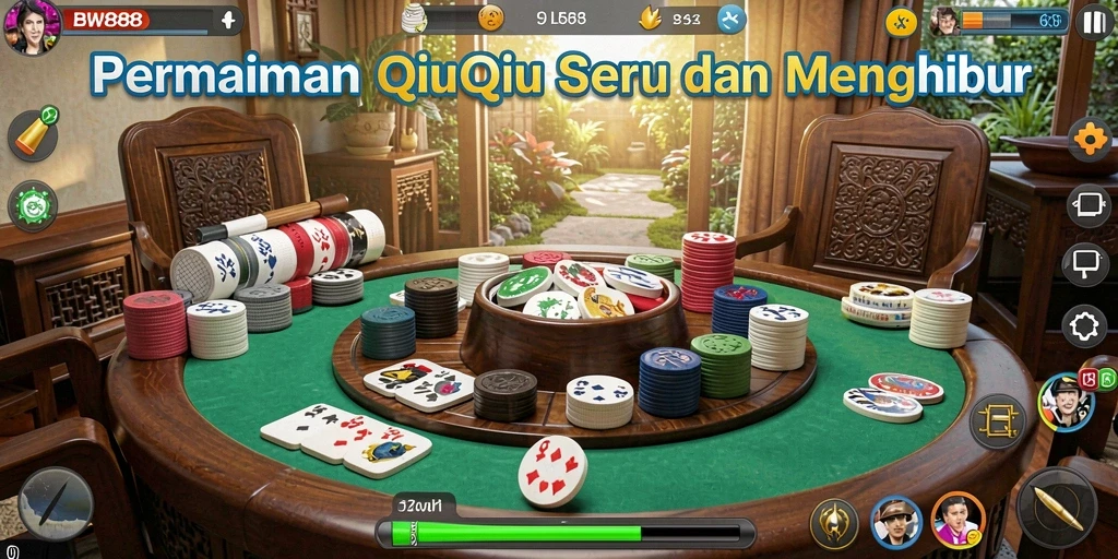 Tampilan gameplay BW888 dengan kartu QiuQiu yang menarik.