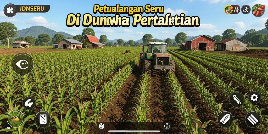 Tampilan gameplay IDNSERU yang menarik saat bertani.