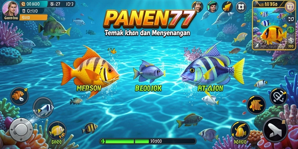 Tampilan gameplay seru dari PANEN77 saat menembak ikan.