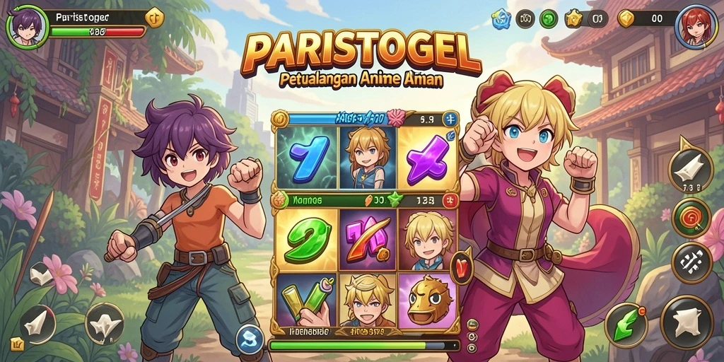 Tampilan gameplay seru PARISTOGEL dengan karakter anime yang menarik.