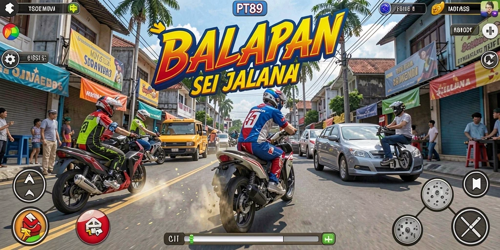 Tampilan gameplay balapan yang mengasyikkan di PT89.