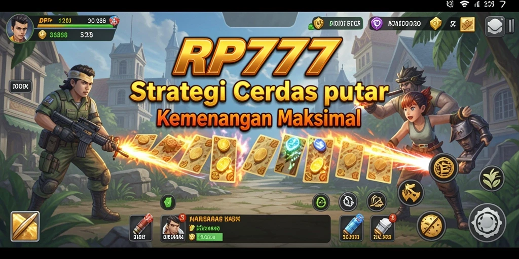 Screen utama RP777 menampilkan aksi strategi seru dan ketegangan pertempuran.