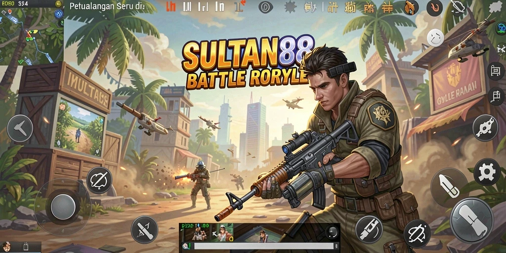 Gameplay mendebarkan SULTAN88 saat bertempur dalam Battle Royale.