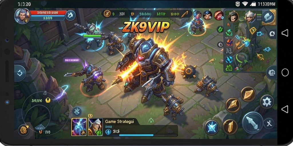 Tampilan gameplay ZK9VIP yang menarik dalam suasana strategis.